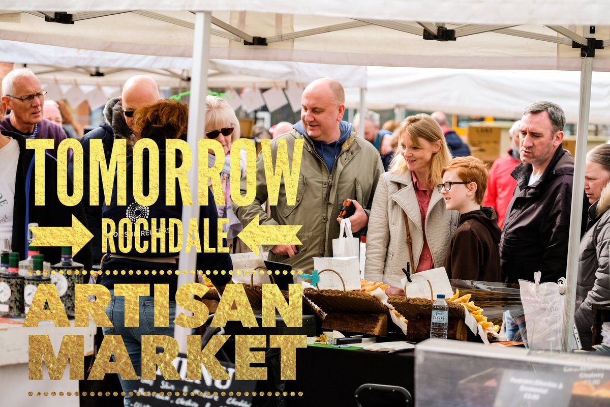 _TheMarketCo's tweet photo. TOMORROW
#Rochdale Artisan Market #Manchester
10-4
The Butts
Forecast improving lots and looking like a great day to visit YOUR market!
Please share https://t.co/VtfNvxlUfM