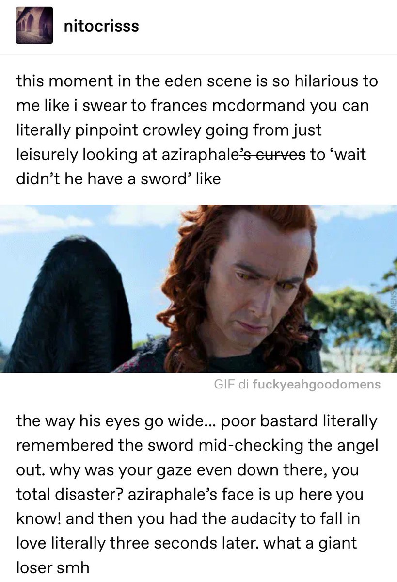 duckshaveears's tweet photo. He’s hopeless! 

#GoodOmens https://t.co/wsGxk48oyR