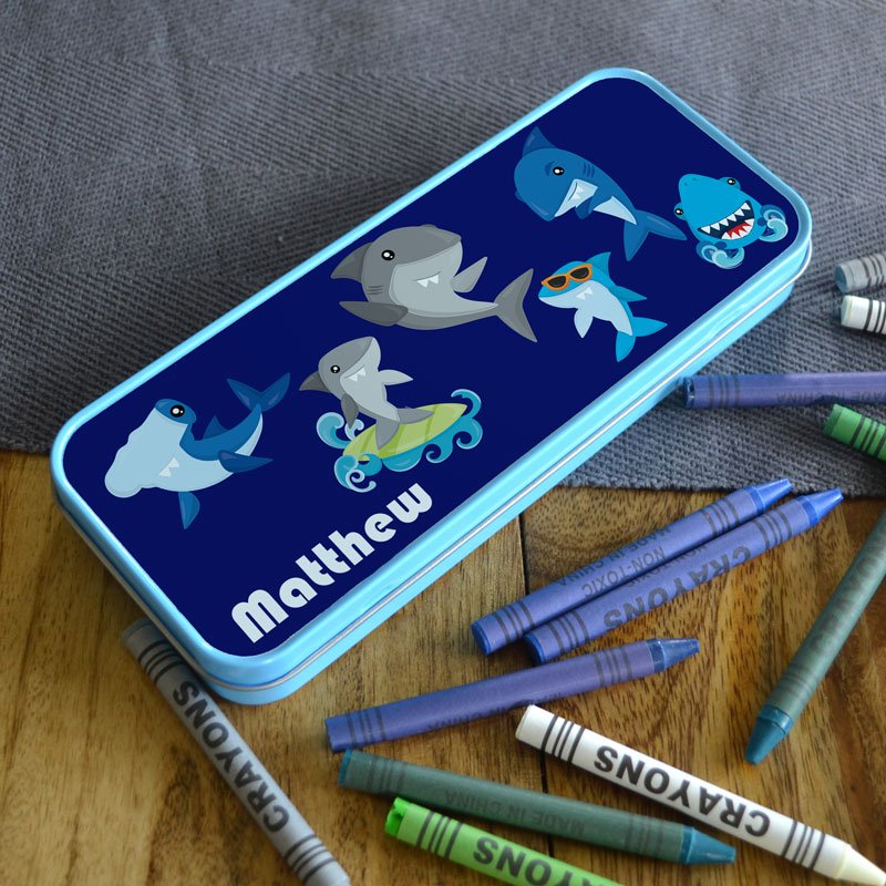 personalised crayons and pencil case