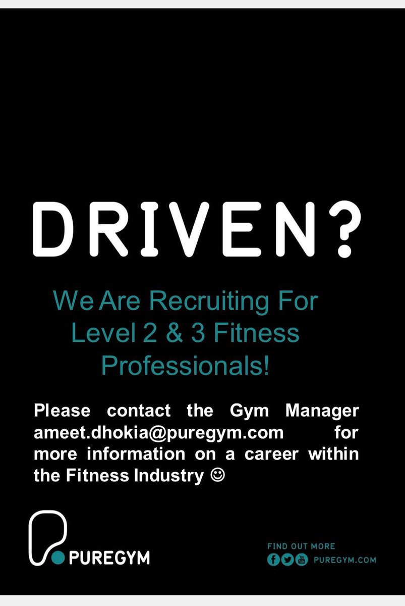PureGym_VIC's tweet photo. We Are Recruiting! Get in contact to find out more😁 https://t.co/rJ7B99DhJU