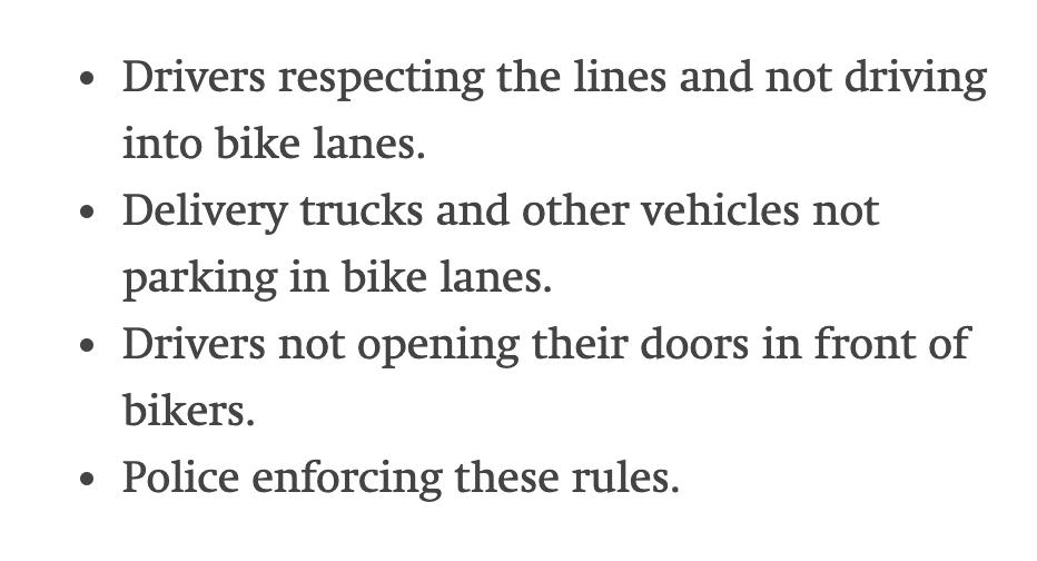 On "paint &amp; pray” bike policy: paint lanes &amp; pray no one gets hurt. *Maybe* sufficient if we had all of the below. We have none. cc: <a href="/citybloomington/">City of Bloomington, IN</a> <a href="/IUBloomington/">IU Bloomington</a> 

We need #safestreets for vulnerable users, pedestrians very much included. #VisionZero

theintercept.com/2019/09/22/new…