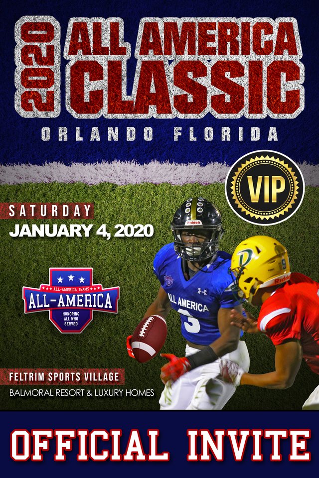 jalenmadison21's tweet photo. Blessed to be invited to the 
@AllAmericaBowl!!💪🏾 @WickFootball_19 https://t.co/8MiVaam973
