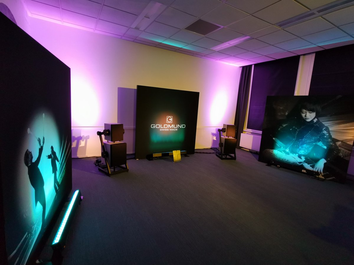 GoldmundB's tweet photo. #FollowThePRANA

We are SO ready for the XFI Premium Audio Show 2019. The room looks great and the PRANA's sound even greater! 

#Goldmund #XFI2019 #highendaudio #highend #audio #hifi #SwissMade #design #lifestyle #wireless https://t.co/SPydXXkATu