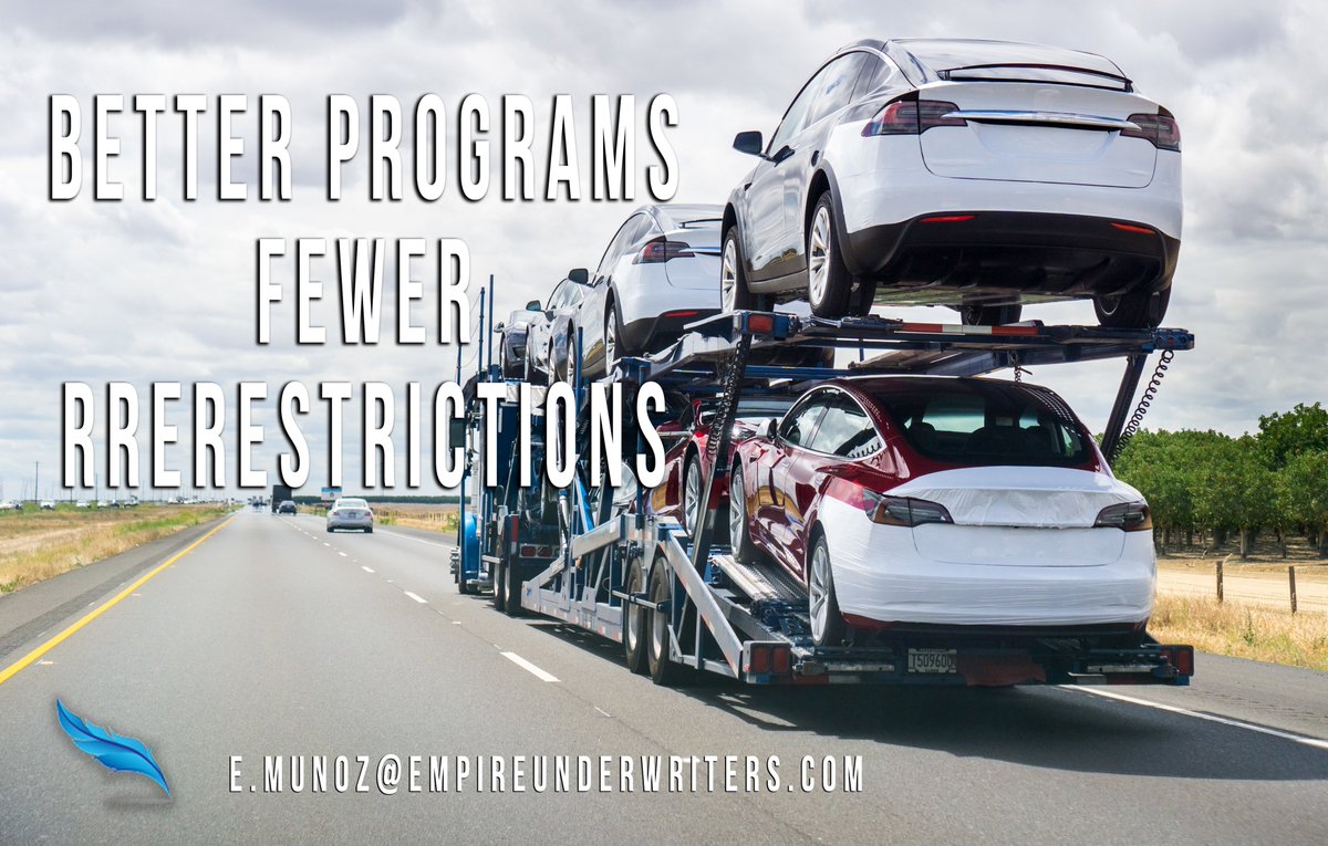 EmpireMga's tweet image. Better Programs, Fewer Restrictions. 

Email: E.MUNOZ@EMPIREUNDERWRITERS.COM

#towing #insurance #insuranceprogram #underwriter #tesla #betterprogram #insuranceagent #agent