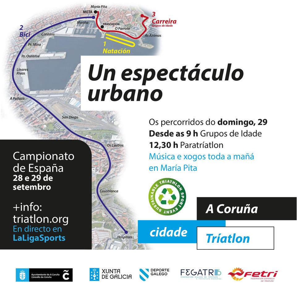 📌 Este fin de semana las paradas de #Entrexardíns, Plaza de Ourense y Cuesta de la #Palloza estarán deshabilitadas con motivo de la celebración del Campeonato de #España de #Triatlón.
⏩ Más info en las imágenes adjuntas del @ConcelloCoruna 
#ACoruña #SomosTriatlon #FETRIACoruña