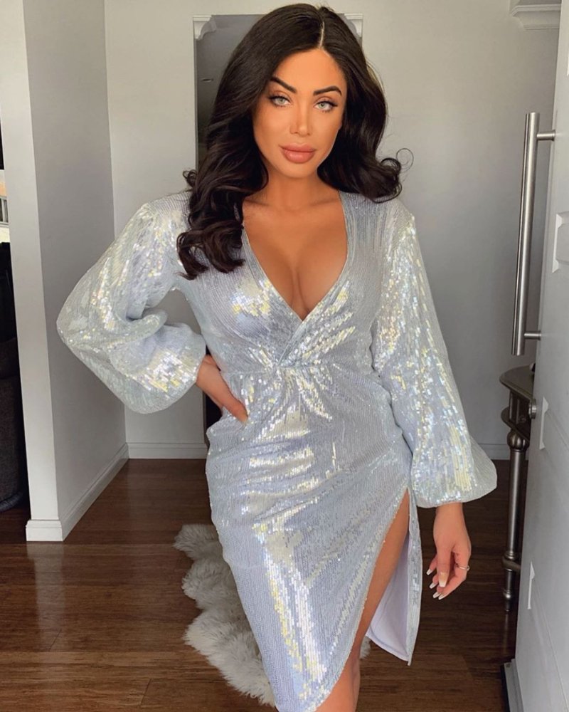 Glittering V-Neck Lantern Sleeve Wrap Party Dress Price: US$55.99 Shop: bit.ly/2ly5zdX #chicmeofficial #ootd #outfit #style #fashionblogger #shopping #lookoftheday #fashionaddict #newstyle #fashion #design #life