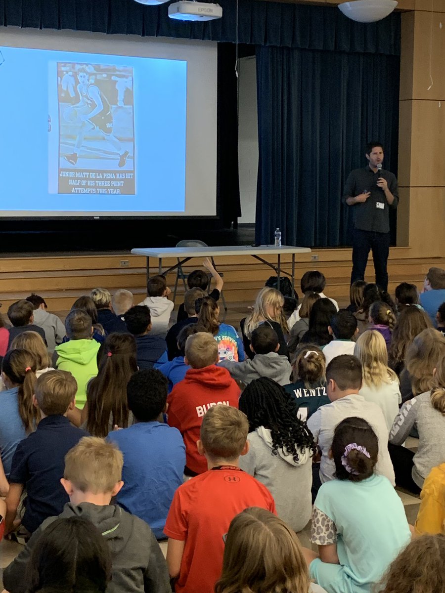 UESLibrary's tweet image. Thank you @mattdelapena for an awesome visit today. The students were inspired by your messages. Thank you @mschwander for organizing. @UESPrincipal