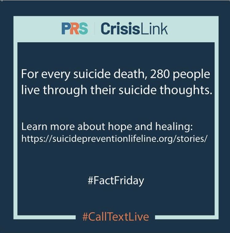 PRSincorporated's tweet photo. #FactFriday #CallTextLive #SuicidePreventionMonth https://t.co/hUOdMcukUH