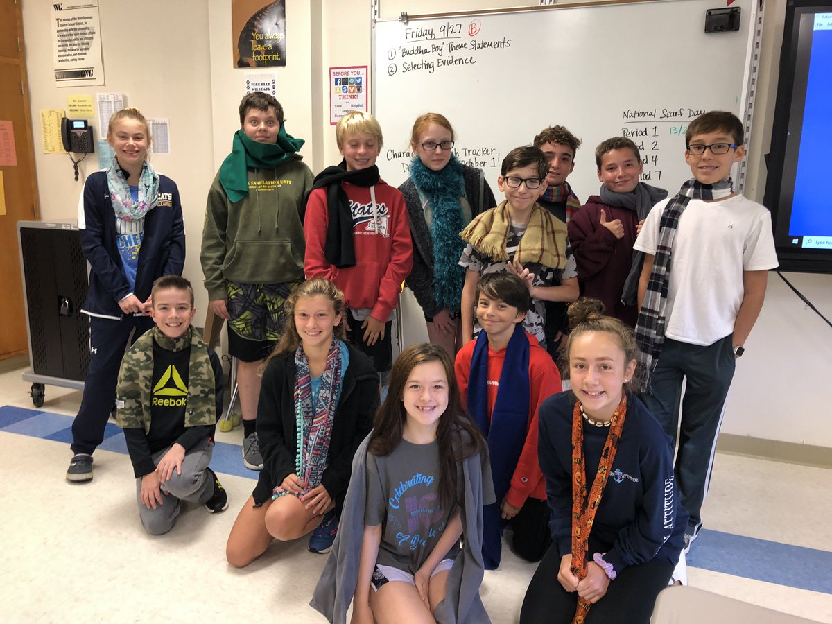 Stephmurph630's tweet photo. National Scarf Day.... who knew?! #classpoints @CamillusMiddle https://t.co/4muQd2TWFx
