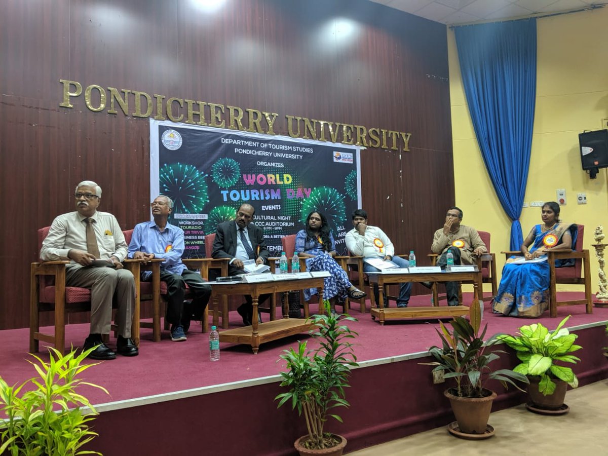 TSevvel's tweet photo. Workshop about tourism on world tourism day organised by department of tourism studies @pondicherryuni 
#talk #workshop #talkevent #nvok #nam #namveedu #namoor #namkadhai #namveedunamoornamkadhai https://t.co/NWI6Cs2Tax