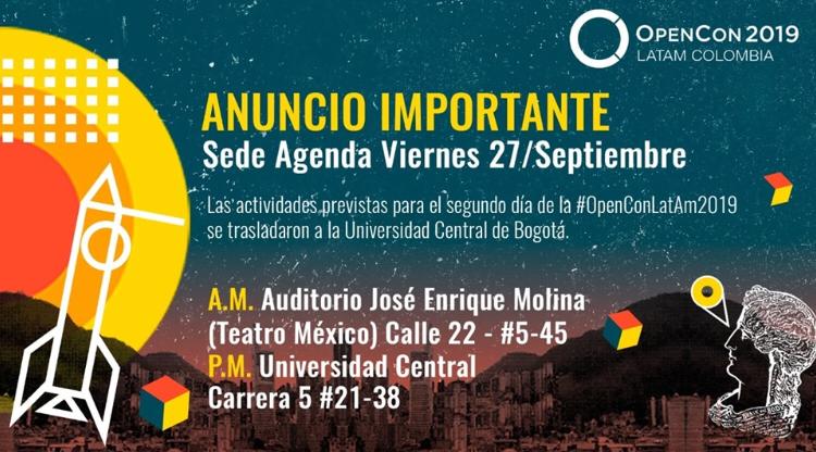 BibliotecasPUJ's tweet image. Las actividades de #OpenCon2019 se trasladan al Auditorio José Enrique Molina de la Universidad Central.  Pontificia Universidad Javeriana