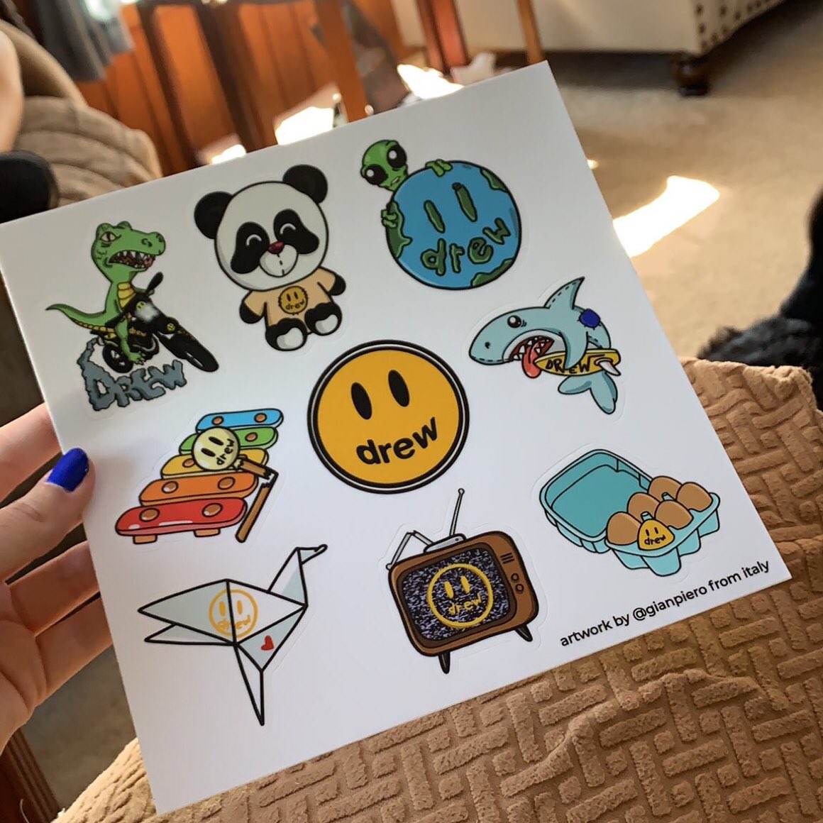 Drew House Stickers, sticky decals