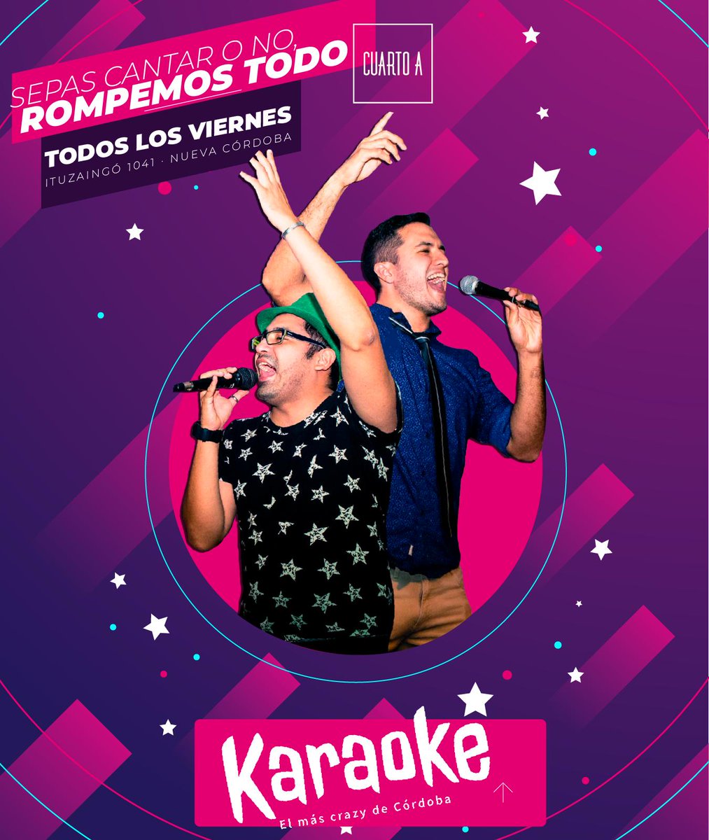 CuartoAbar's tweet photo. Porque en #CuartoA sabemos de Karaoke tanto como Garfield de Lasagna, vofi. 
· El más crazy de Córdoba ·
📲 Reservas únicamente por Whatsapp al 3517035491 https://t.co/9pxTqK4XZ6