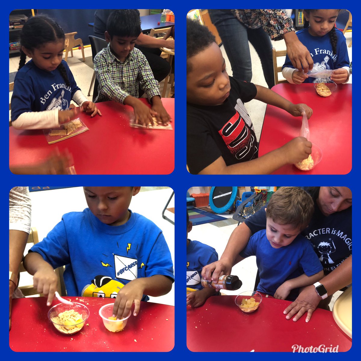 ljt731's tweet image. Today we invited our friends from @kpvinch’s class to read The Apple Pie Tree and make yummy apple pies with us!! @JayBilly2  #cookingwithfriends #makelearningfun #bestyearever