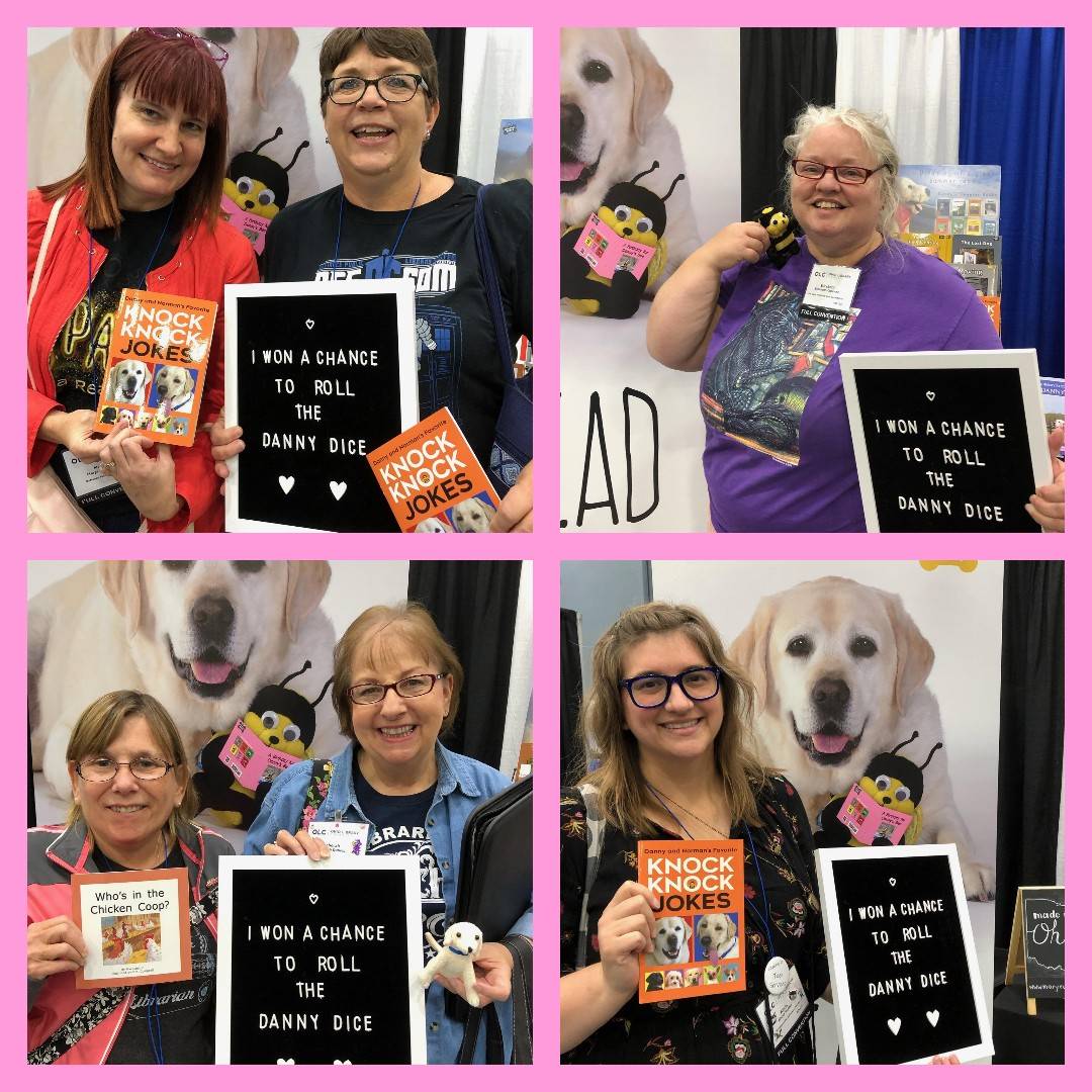 MaryRuthBooks's tweet photo. Check out some of the #dannydice winners at the #ohiolibrarycouncil conference in #Cincinnati! https://t.co/dWakSwz1Ps