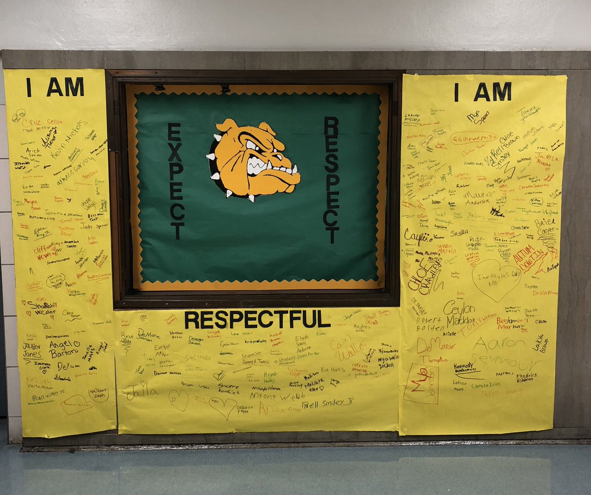Durfee Students..... signing the “Expect Respect” Pledge wall..... after Kickoff