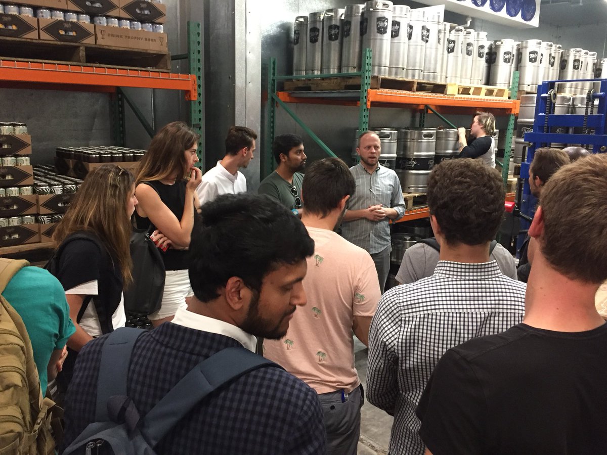 MelissaESmith74's tweet photo. Behind-the-scenes tour @Trophybrewing with @SKEMA_USA business students! Great way to learn about local entrepreneurship &amp; craft beer market! @NCStateGTI https://t.co/g5i6nUNAtI