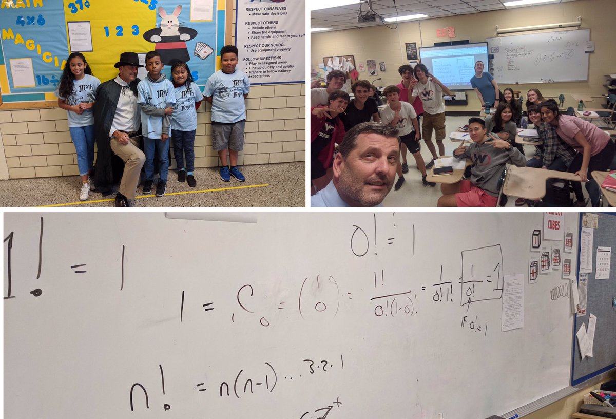 KCSMathematics's tweet photo. Earier in the week I got to be Marlin the Mathemagician with elementary students from Lonsdale ES and ended the week discussing Combinatorics with juniors & seniors at West HS. My goodness...I have a great job!!! #oneluckymathsupervisor #mathissofun
@AprilPartin95 @ashleyjessie https://t.co/OStuuQ30au