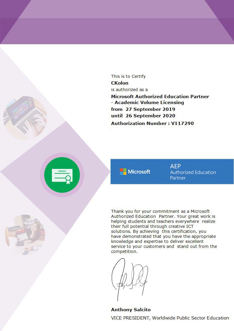 CKolon_IT's tweet photo. #CKolon is now a #Microsoft Authorized Education Partner https://t.co/PWrypj4MMz