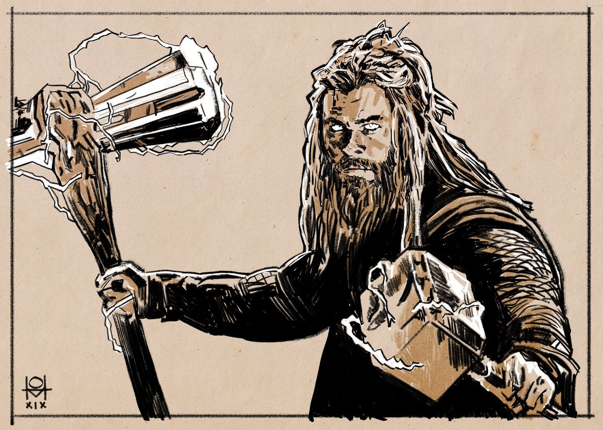 OMHDraws's tweet photo. And another #DoOver. Gee, a lot can happen in a year and half. Right Thor?
#Thor #ChrisHemsworth #MCU #Marvel #MarvelStudios #AvengersEndgame #Avengers #illustration #comics #tryandtryagain https://t.co/DGsVTz0mfx