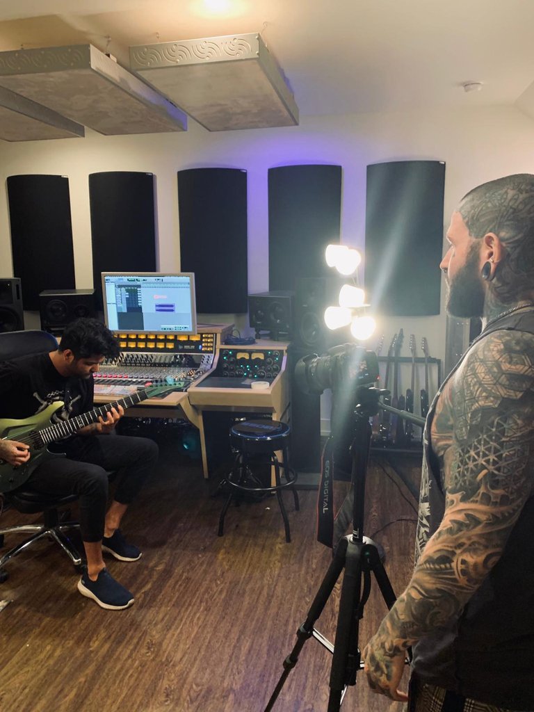 Filming some awesome new content for YOU ALL!  Excited to show you all what we have been working on.  In the meantime, here is a behind the scenes shot of us working on some guitar play throughs for Sunshine Dust.

#bts #djent #prog #sunshinedust #guitar #playthrough #metal
