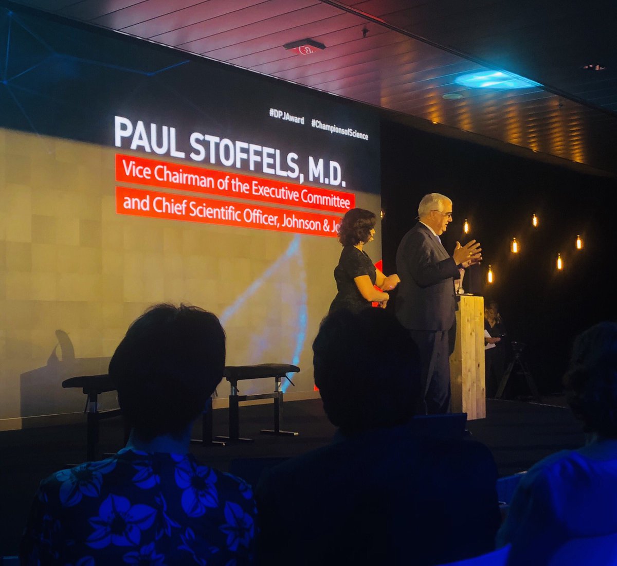 Willem_deVocht's tweet photo. At the #DPJAward celebration @JanssenBelgium Dr Paul Stoffels @JNJNews + @SeemaJJIC honor the legacy of Dr Paul Janssen + celebrate the winners. Beautiful music speaks louder than words by @EdsiliaRombley + @michielborstlap #championsofscience https://t.co/9mKTsw1GgO