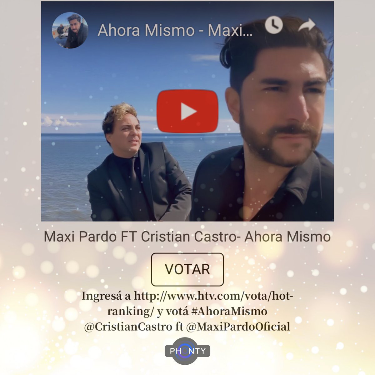 ElRitual's tweet photo. ‼️ÚLTIMO MOMENTO ‼️ #AhoraMismo tema de @CristianCastro ft @maxi_pardo ingresó al #HotRanking de @HTVMusica !!!
Ingresá a la web 👉 https://t.co/mpFOnnMceO y apóyanos con tu voto!!
#cristiancastro #MaxiPardo #balada #losangeles #eeuu #musica #ranking #htvmusica https://t.co/vHyMdmjzep