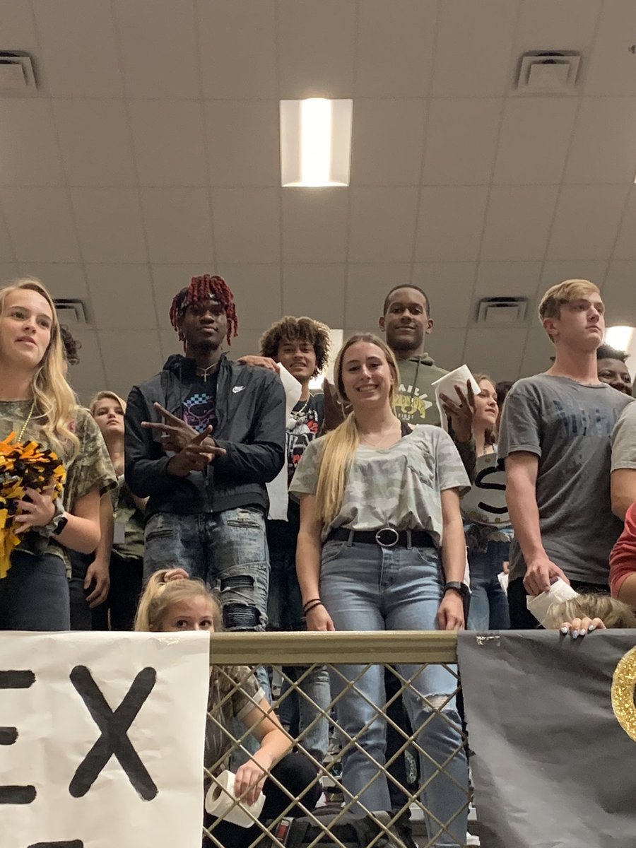 Senior basketball players having fun at pep rally. #BulldogPride