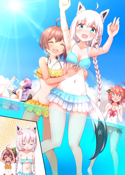 夏コミの本に載せたイラストを仕上げました!
(水着も実際のデザインに合わせました)
#ホロライブサマー #絵フブキ #祭絵 
