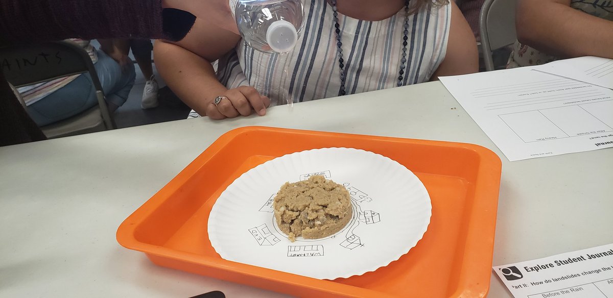 M_flores15's tweet photo. Science PD learning... How do landslides change the land? @ECISDScience @EKD_Elementary #ECISDscienceROCKS https://t.co/WHdVQmfF1M