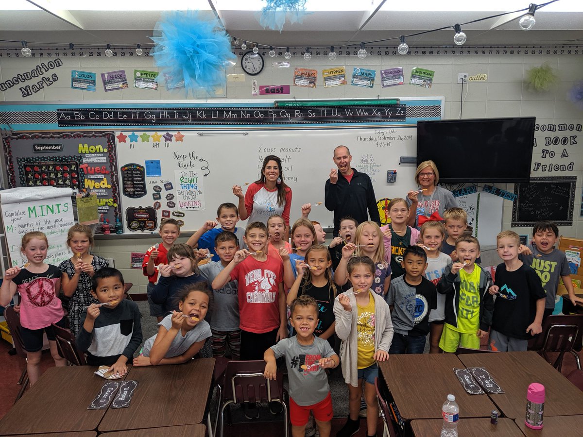 bsewell02's tweet photo. After learning about George Washington Carver, my students and I made some homemade peanut butter and peanut butter cookies. What a fun day!!! #hstelem #wcedchat https://t.co/h7ZCApsgRe