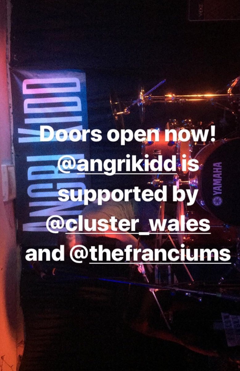 Gig is at Pontypridd at <a href="/ClwbYBont/">Clwb Y Bont</a> dont want to miss it. gonna be less than 10 minutes we have playing @AngriKidd, cluster and the franciums.