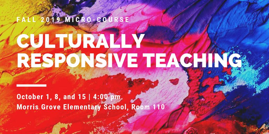 Don't miss out on this GREAT opportunity to learn all about Culturally Responsive Teaching!! Implement techniques and differentiate your teaching right here with this district PD by  <a href="/CHCCSEquity/">CHCCS Equity and Engagement Office</a>!