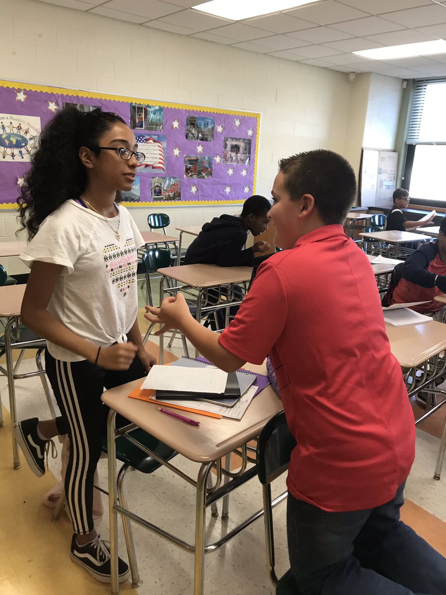 6th grade LOTE students have fun playing rock, paper, scissors con los numeros to practice their Spanish numbers! It got pretty competitive!
