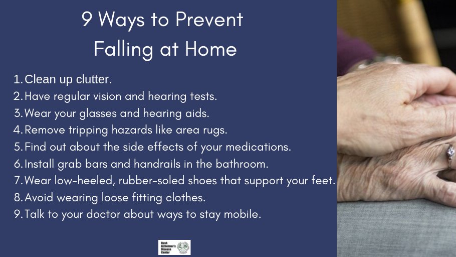 rushalzheimers's tweet image. It is the first week of Fall - which makes this Fall Prevention Awareness Week. Continue reading to learn more about how to prevent fall-related injuries among older adults. #rushalzheimers #RADC  #FallPreventionWeek #healthyaging