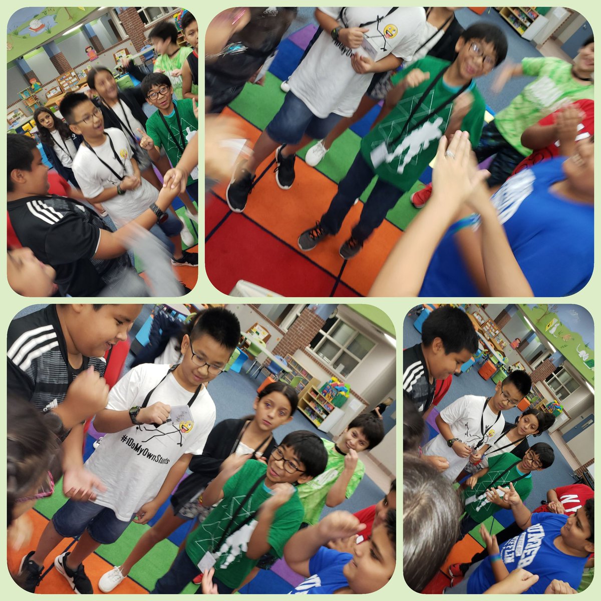 ThomasNijia's tweet photo. When the librarian at your school has THE best game for the students to play....a tie game.... they had to "rock- paper- scissor" it out!! Fun times on Friday! #5thGradeRocks #KirkROAR https://t.co/y9Vq7vJzz7