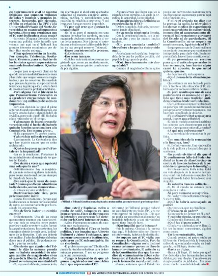 ensustrece's tweet photo. COMUNICADO A LA OPINIÓN PÚBLICA de la magistrada Marianella Ledesma Narváez: "Ante las publicaciones aparecidas durante las últimas horas, quiero decir que ME RATIFICO en todo lo que dije en la entrevista publicada hoy en el semanario #Hildebrandt @ensustrece". https://t.co/esCAmAgalE