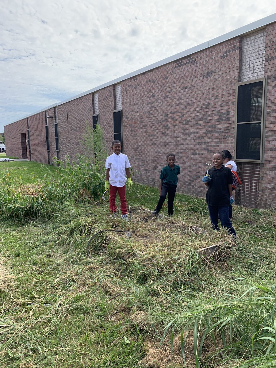 CoachB_in_PE's tweet photo. The 5th grade Wellness Club is doing good things for the school. Working on cleaning up the garden, and learning that gardening can be some GOOD physical activity!! @newsome_es https://t.co/iLH9qVBBWG