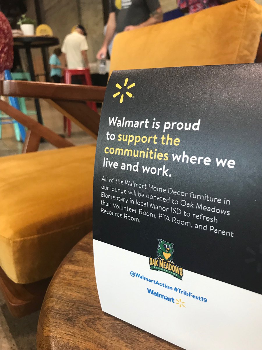 Anne Hatfield (@annehat) on Twitter photo We furnished #TribFest19 Walmart Lounge w items from WalMart.com and will donate it to <a href="/OMESOwls/">Oak Meadows ES</a> #community #giveback <a href="/WalmartAction/">Walmart Action</a> @WalmartTech <a href="/TXJDM/">Daniel</a> <a href="/stevicasey/">Stevi Casey</a> @Desmond_Ishmael We furnished #TribFest19 Walmart Lounge w items from WalMart.com and will donate it to <a href="/OMESOwls/">Oak Meadows ES</a> #community #giveback <a href="/WalmartAction/">Walmart Action</a> @WalmartTech <a href="/TXJDM/">Daniel</a> <a href="/stevicasey/">Stevi Casey</a> @Desmond_Ishmael