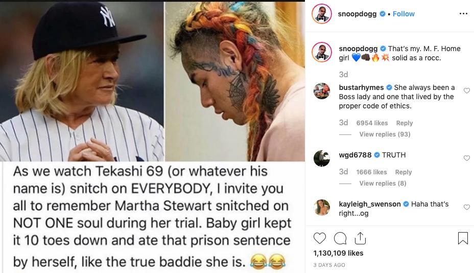 Martha Stewart, you are the real MVP! #snoopdogg #marthastewart #tekashi69