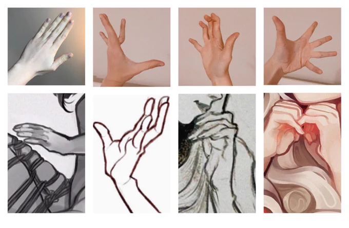 @yoshisquared Aah what a fun tag idea!! I've got pretty bendy, angular? hands with longish fingers, which normally don't look as healthily colored as my lights imply whoops
I need to improve my art hands a lot but I definitely see similarities, I enjoy coloring hands a lot too ? #handvshand 