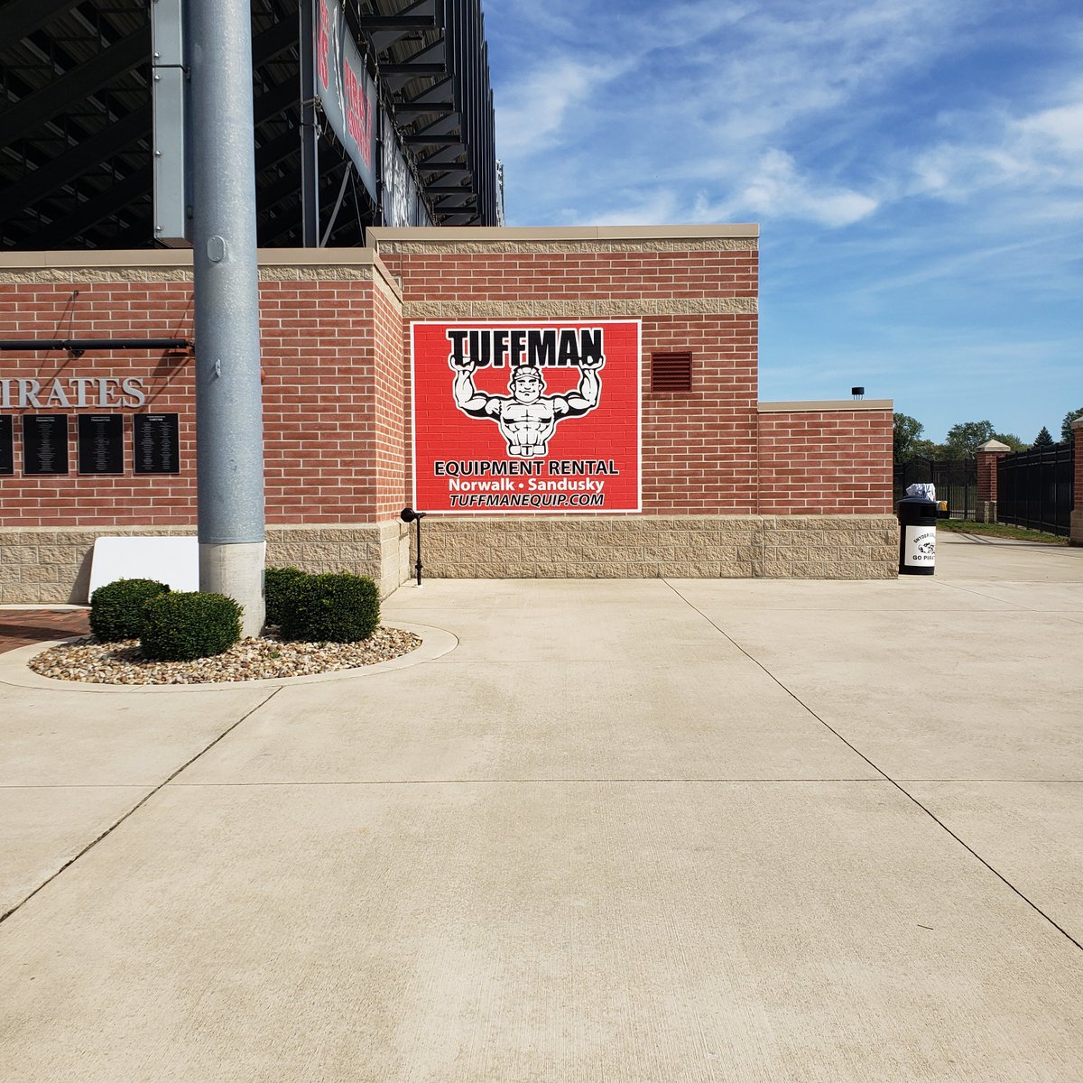 LorisPrinting's tweet photo. Just finished a wall wrap using @Mactac_Graphics RoughRAP at Perkins football stadium. Be sure to check it out at their home games!🏈 https://t.co/eUfFaDzth4