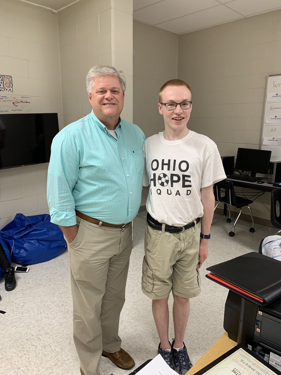 Congrats to Ben Wells! He received the Inspiration Award through <a href="/grantushope/">GrantUsHope</a> We are lucky to have Ben as a member of Turpin’s Hope Squad!  Thanks Ben for all you do for Turpin! @THSSpartan <a href="/HopeSquads/">Hope Squad</a>
