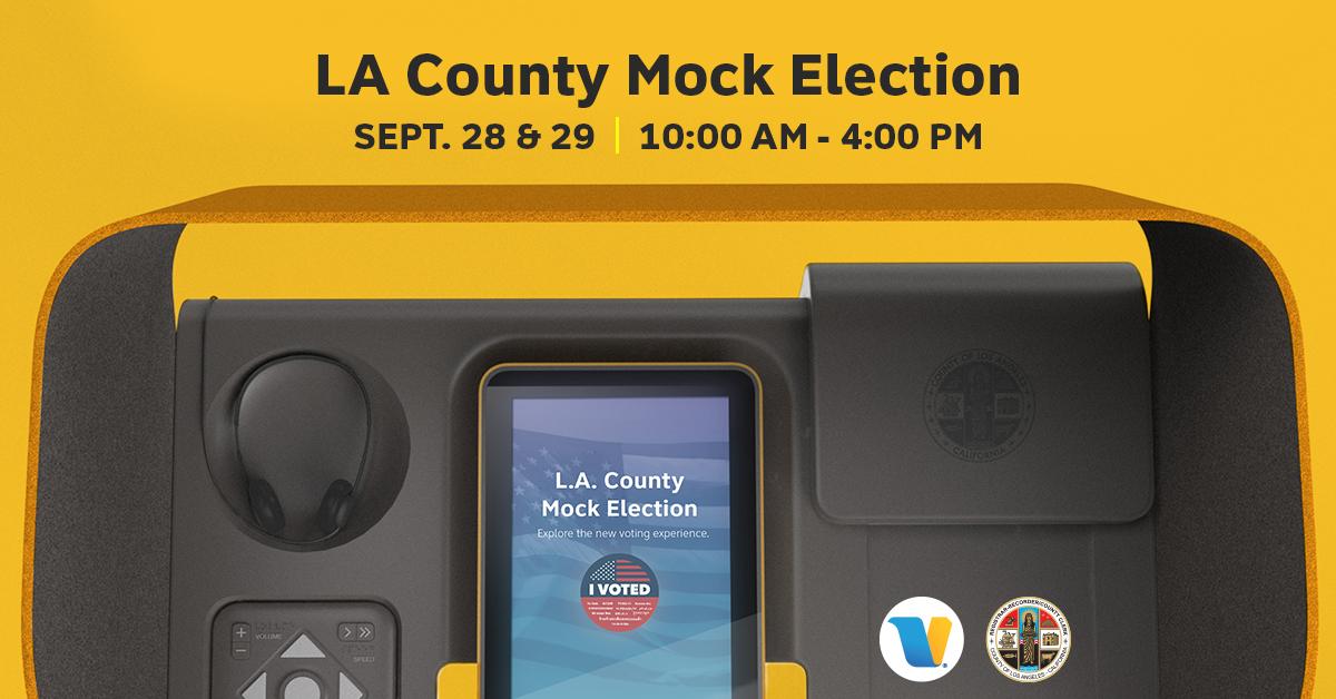 GregSvanidze's tweet photo. LA County mock election this Sat/Sun 10am-4pm.
Introduction to all the great voting system changes debuting in 2020.
https://t.co/7wKV1OPwAL

@LACountyRRCC #LACounty https://t.co/2lclt4JrjP
