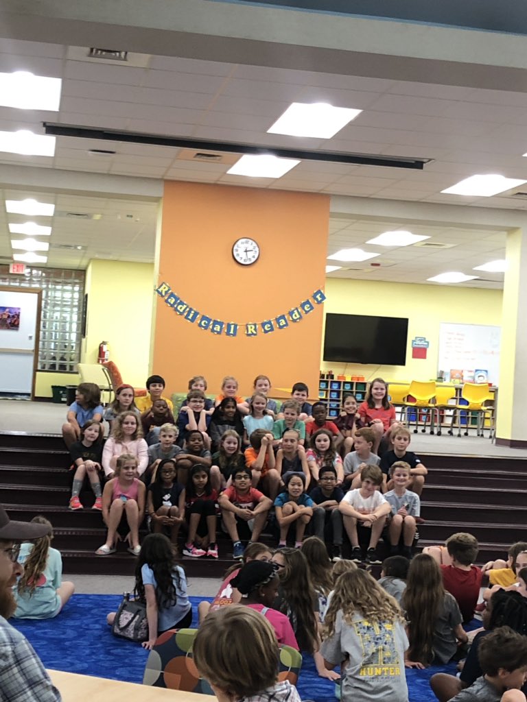 hunter_pta's tweet photo. Radical Reader Celebration today...thankful for Hunterโs summer reading awareness program...saluting Mrs Phipps & Mrs Rittershaus for organizing & capturing this celebration! #hunterpta #radicalreader https://t.co/ULnvaCZxXW