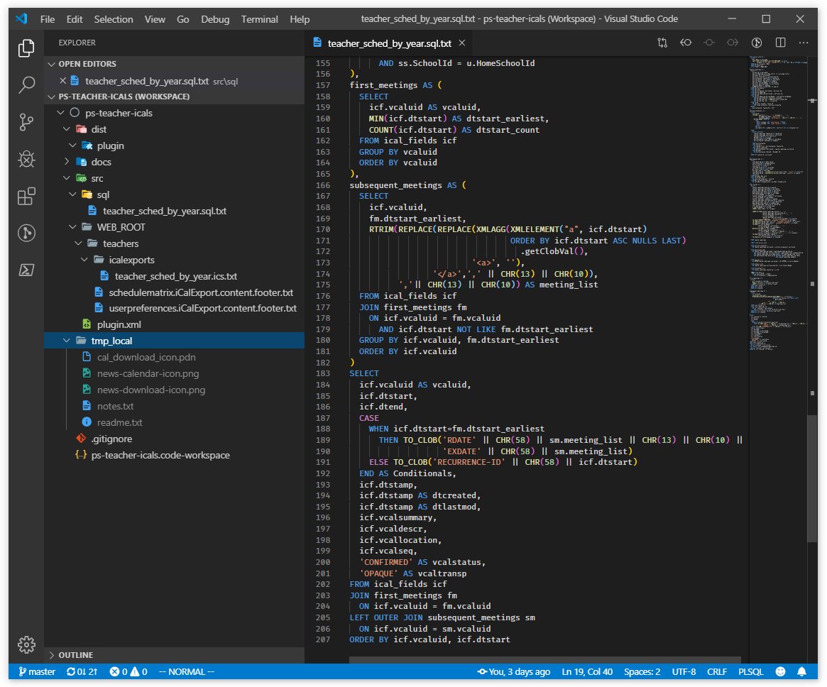mixprotocol's tweet image. Work in progress, nearing completion, a glimpse.  Teacher schedule exports in native iCal format with section meetings linked as recurring events.  Release imminent!  #PowerSchool #Google #Calendar