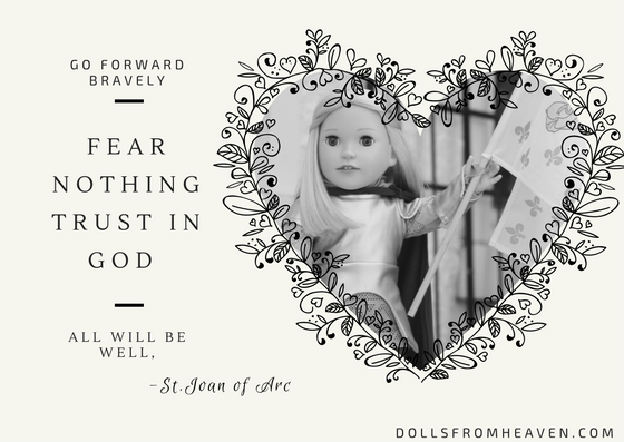 dollsfromheaven's tweet photo. Go Forward Bravely!
Fear Nothing!
Trust in God! 
All will be Well!~St. Joan of Arc 
#JoanofArc #SaintJoanofArc https://t.co/YbBqfP5JsH https://t.co/BQNZvXhz9i