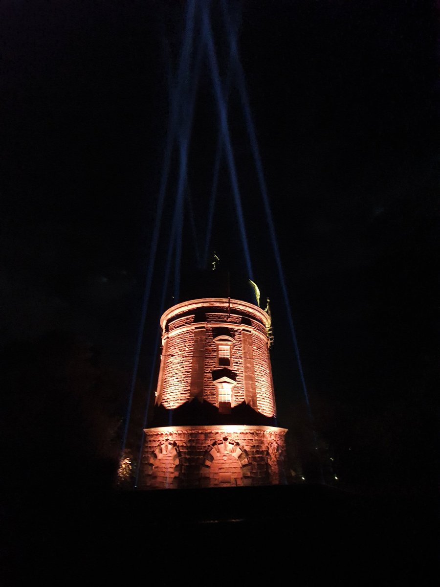 HarlowHillTower's tweet photo. Lots of colours tonight with @TotherTower part of #Harrogate1571 with @HarrogateFest.
 #harrogatewelcomestheworld. https://t.co/JauVNI6HSr