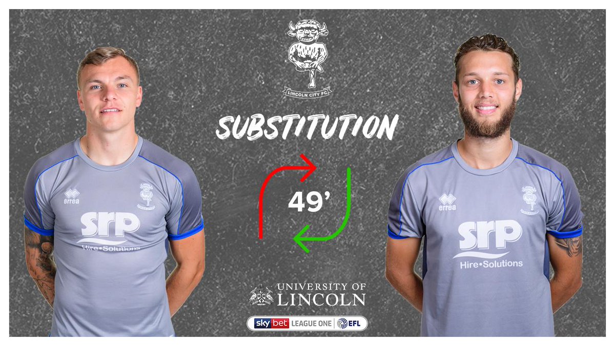 LincolnCity_FC's tweet photo. First change for the Imps👇

🍊 2-1 🔴 #BLPvLIN https://t.co/0151zESVil