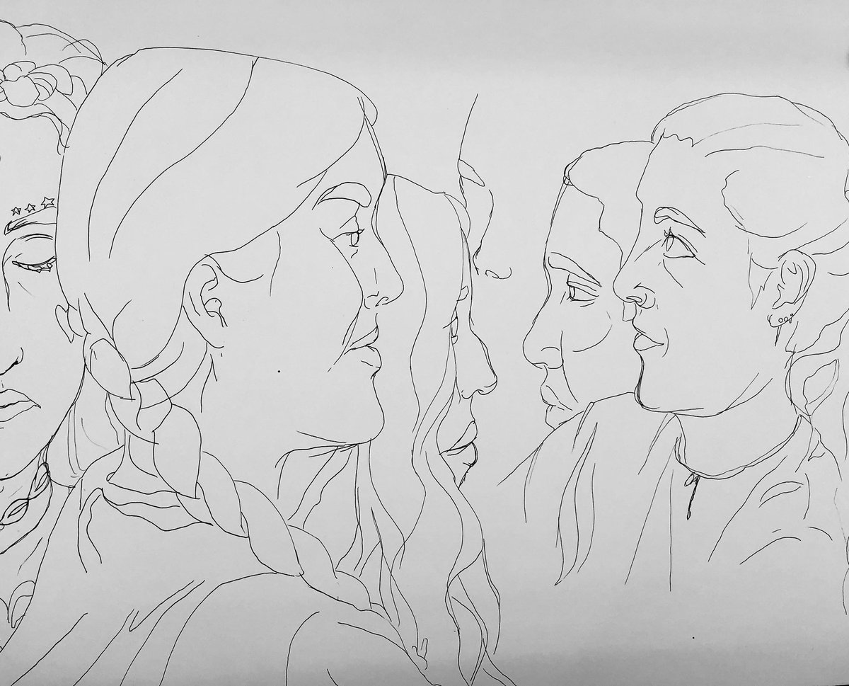 CluePics's tweet photo. Modified contour crowds... practicing for a bigger project. #AdvancedArtandDesign2
@northcolonieart @NorthColonieCSD 
#modifiedcontour #contourdrawing #observationaldrawing✏️ #studentsdrawingstudents #allaboutedges #shakebisonartists https://t.co/beYLggjkh9